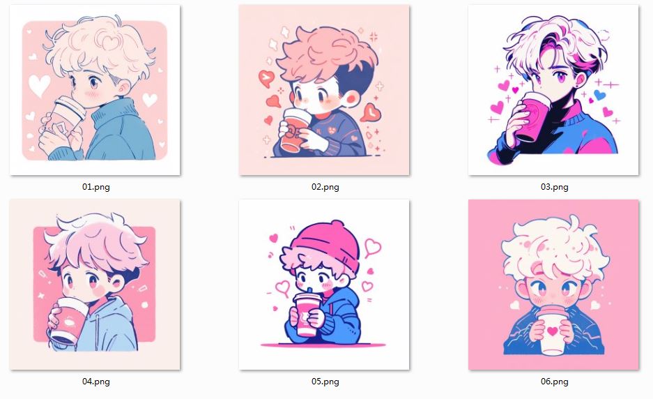 资源《涂鸦风咖啡男孩》的海报