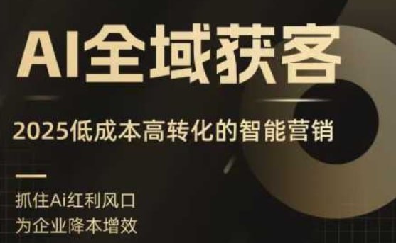资源《AI全域获客实训营，2025低成本高转化的智能营销，精准找客，高效营销》的海报