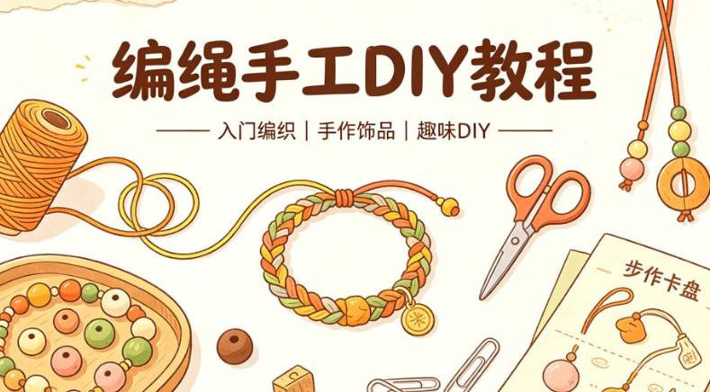 资源《副业手作：手链编织入门，中国结项链手链手工DIY教程，一学就会》的海报