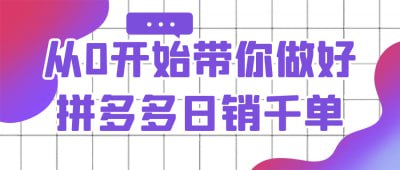 资源《从0开始带你做好拼多多日销千单》的海报