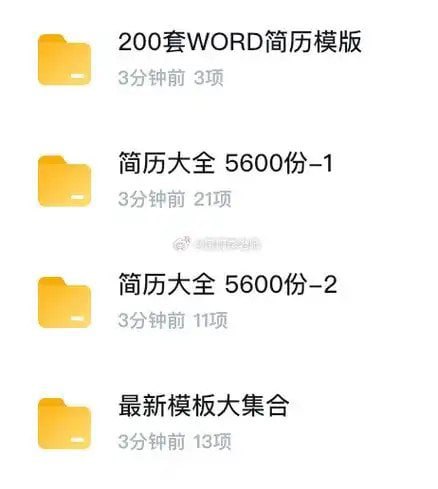 资源《《6600余套个人简历模板素材合集》精华资源 办公素材[doc]》的海报