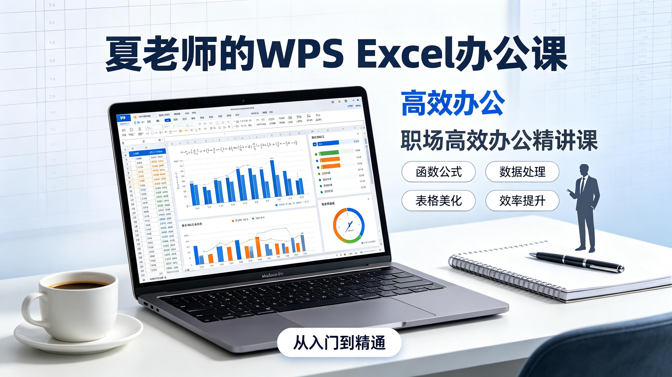 资源《夏老师的WPS Excel办公课｜职场高效办公精讲课｜实操案例全覆盖》的海报
