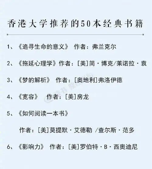 资源《《香港大学推荐的50本经典书籍》读过一定会有很大收获[pdf]》的海报