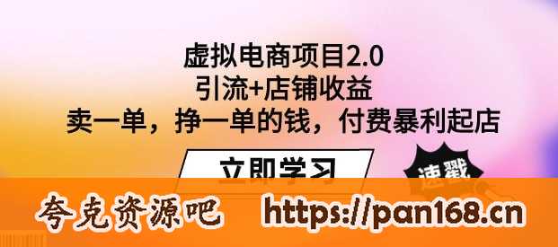 资源《虚拟电商项目2.0：引流+店铺收益 卖一单，挣一单的钱，付费暴利起店》的海报