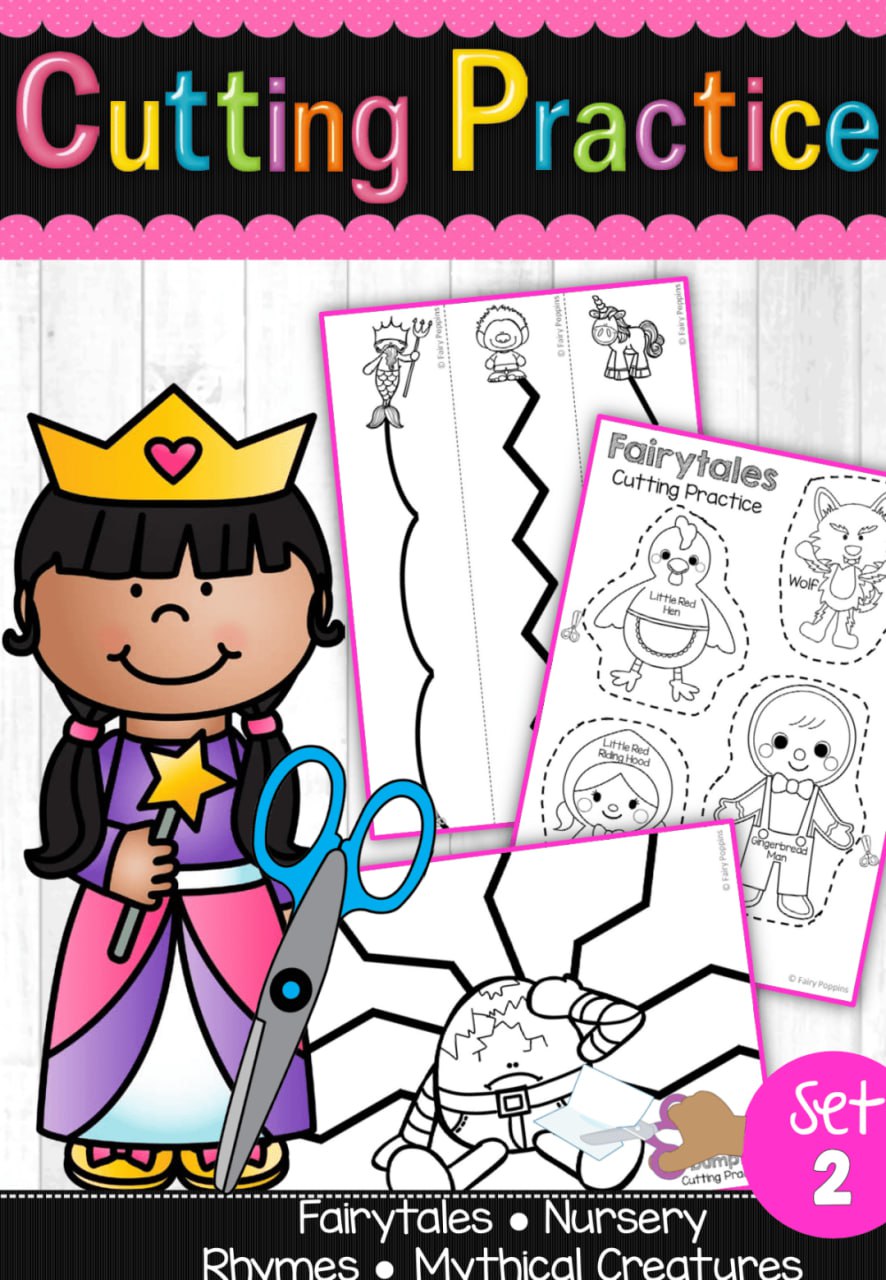 资源《幼儿词卡剪纸练习册《Cutting Practice Bundle》》的海报