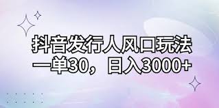 资源《抖音发行人风口玩法，一单30，日入3000【揭秘】》的海报