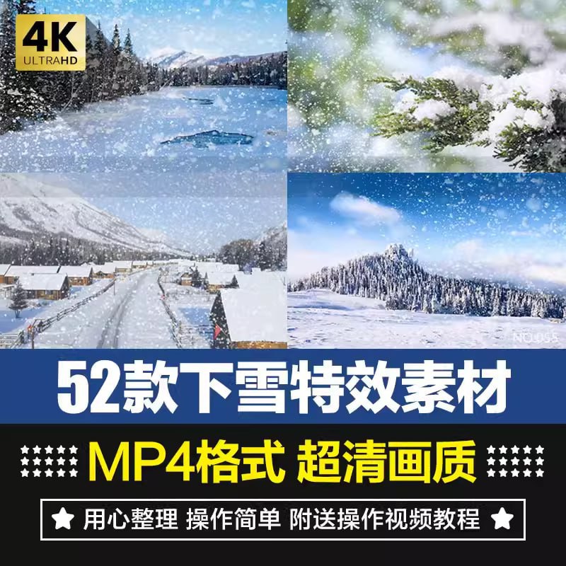 资源《52款下雪特效合成素材》的海报