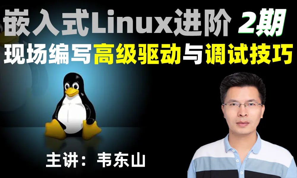 资源《嵌入式Linux进阶：现场编写高级驱动与调试技巧(韦东山2期)》的海报