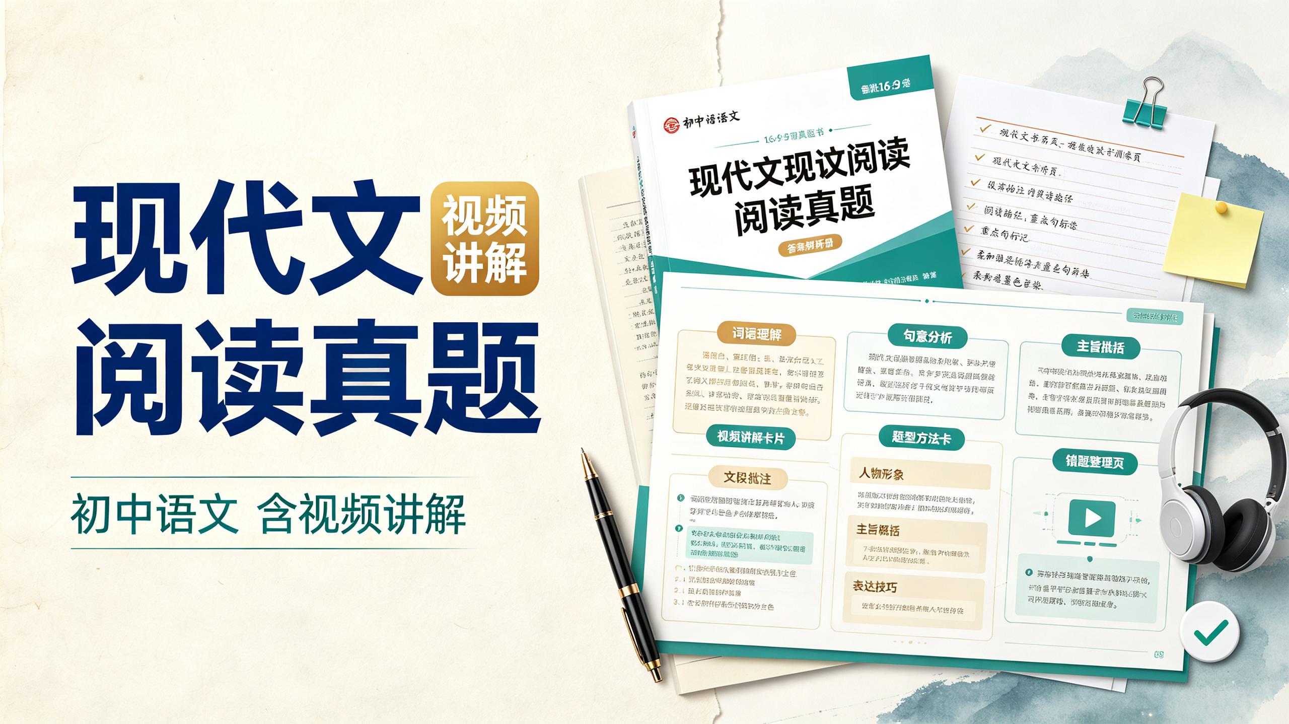 资源《一本初中语文现代文阅读真题(含视频讲解)》的海报