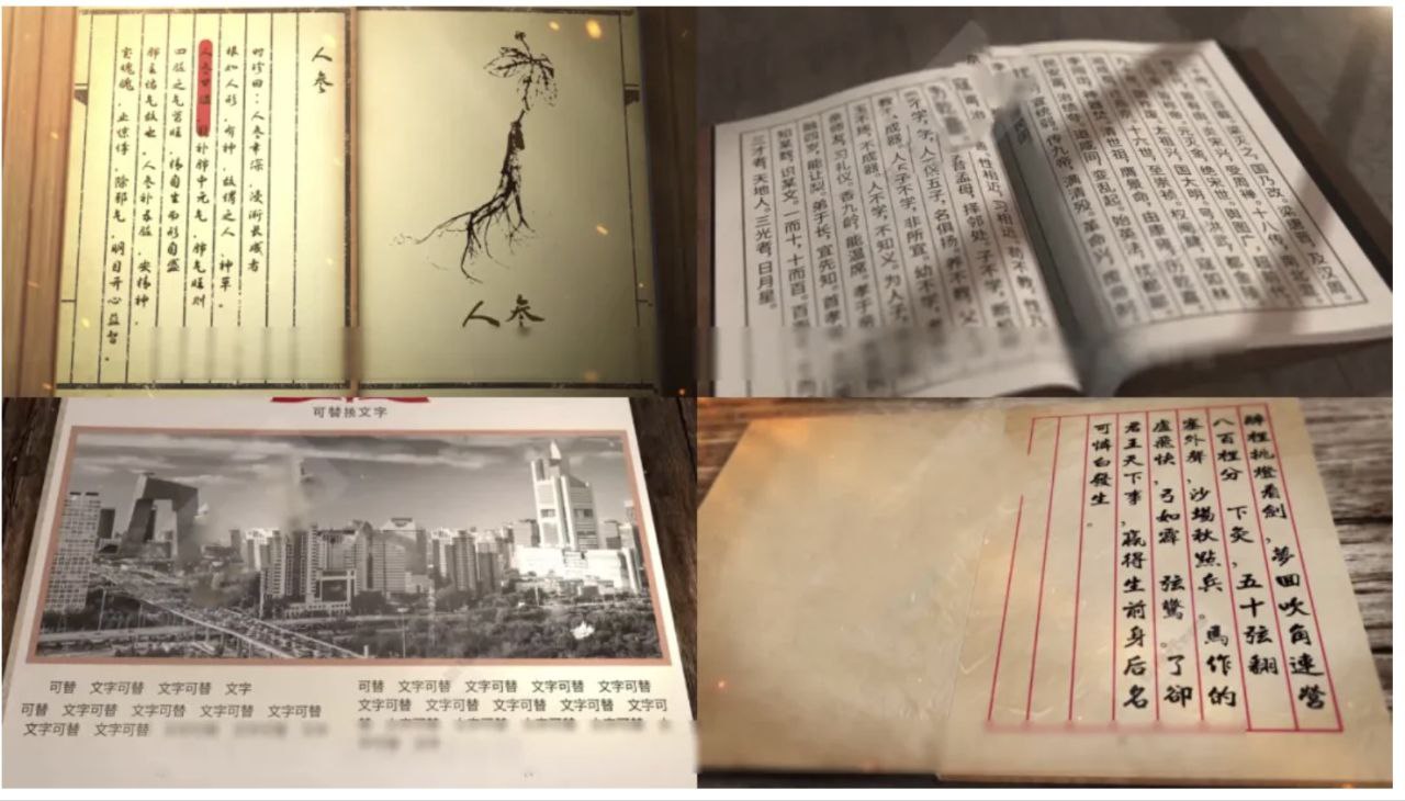资源《AE模-50套板翻书翻页历史人物回顾 宣传片必备》的海报