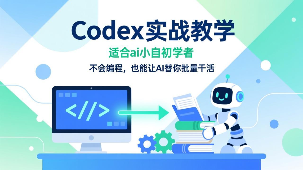 资源《Codex实战教学，适合ai小白初学者，不会编程，也能让AI替你批量干活》的海报